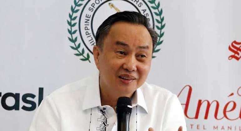 Re-elected Philippine Olympic Committee President Abraham Tolentino