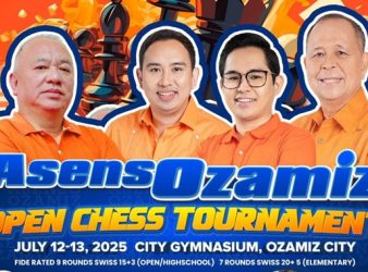 Asenso Ozamis Open chess tournament Set July 12 and 13