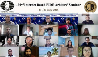192nd Internet Based FIDE Arbiters’ Seminar