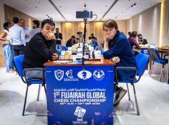 Fujairah Global Chess: Pranav V and Sanan Sjugirov share the lead at midpoint
