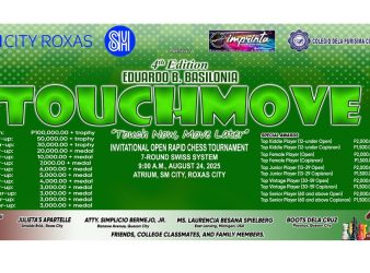 Touchmove Invitational Open Rapid Chess Tournament Starts August 24 in Roxas City