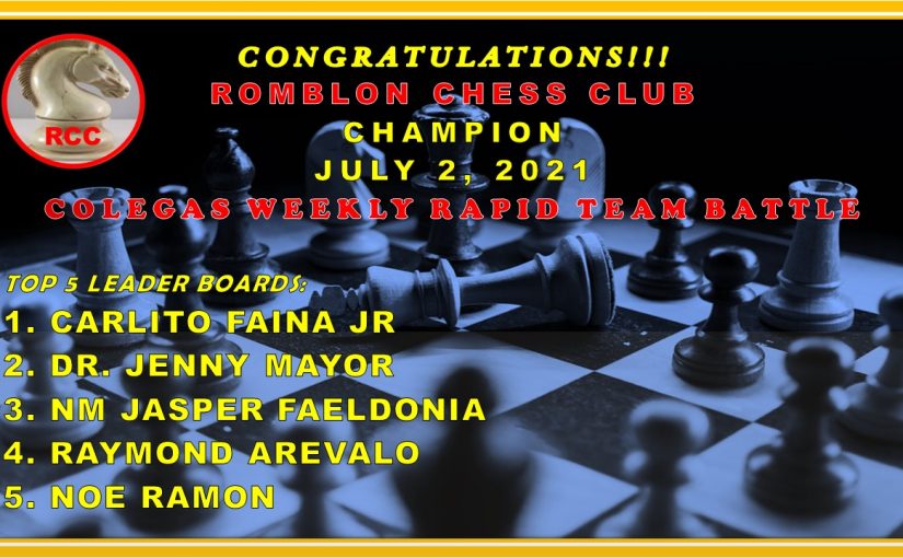 Romblon Chess Club Wins Lichess Rapid Tournament