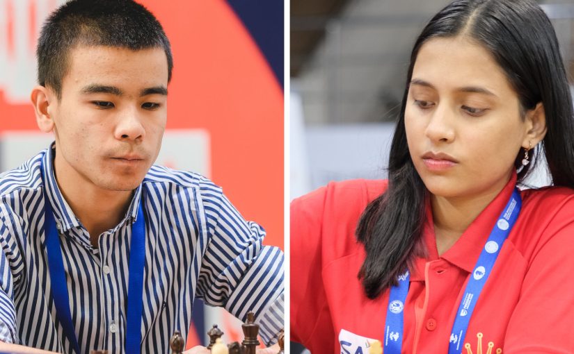 Vakhidov and Divya kept leading in round 8 of Asian Championships