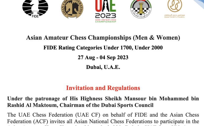 Asian Amateures Chess Championship 2023 in Dubai, U.A.E.