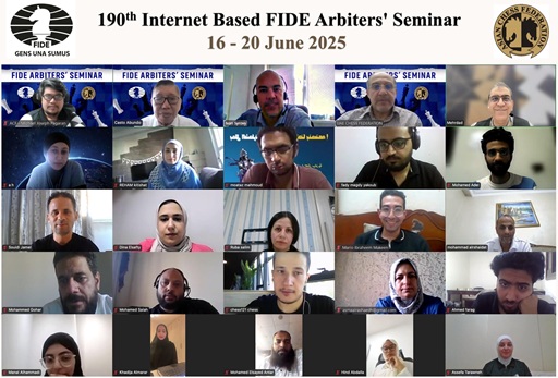 FIDE Arbiters’ Seminar in Arabic Held 16-20 June 2025