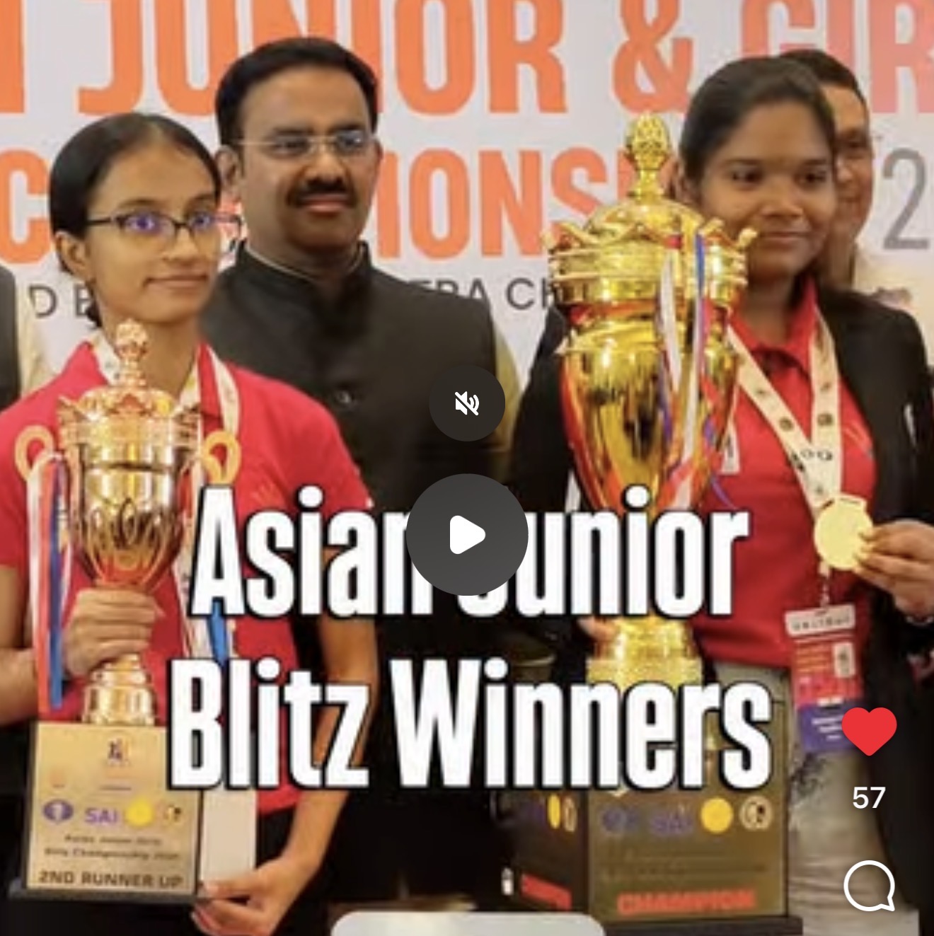 Double Delight for Host India as Vignesh Vermula and Saranya Devi Clinch Asian Junior Blitz Crowns